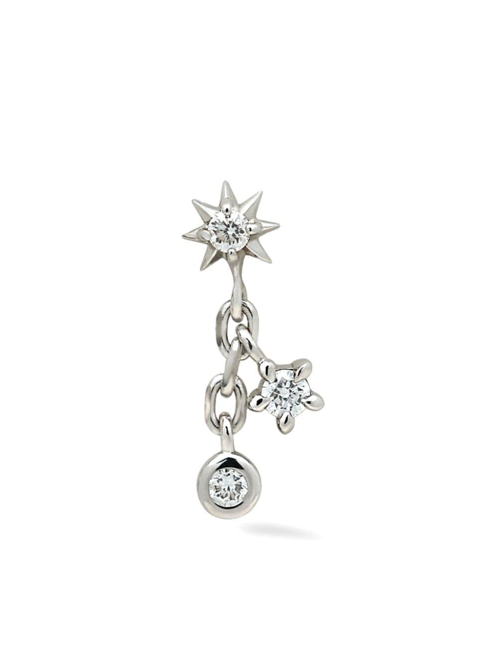 Lark & Berry 14kt white gold Shimmering Star Chain diamond stud earring - Silver von Lark & Berry