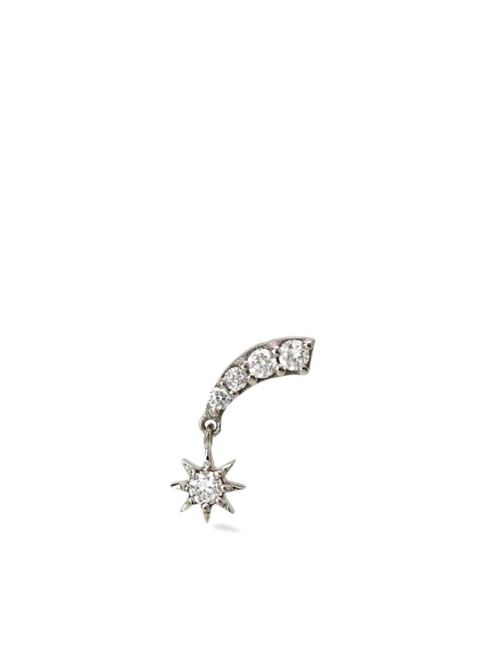 Lark & Berry 14kt white gold Starburst diamond stud earring - Silver von Lark & Berry