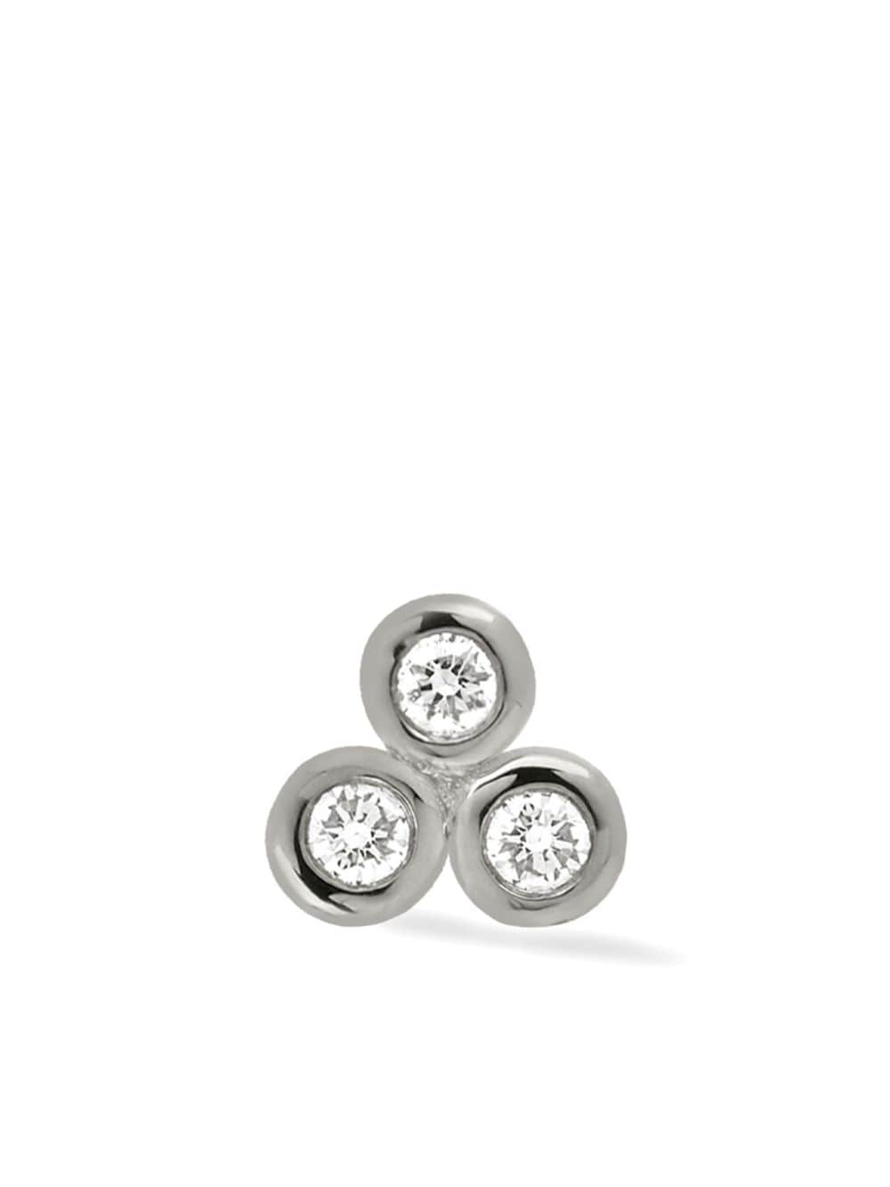 Lark & Berry 14kt white gold Trio diamond earring - Silver von Lark & Berry