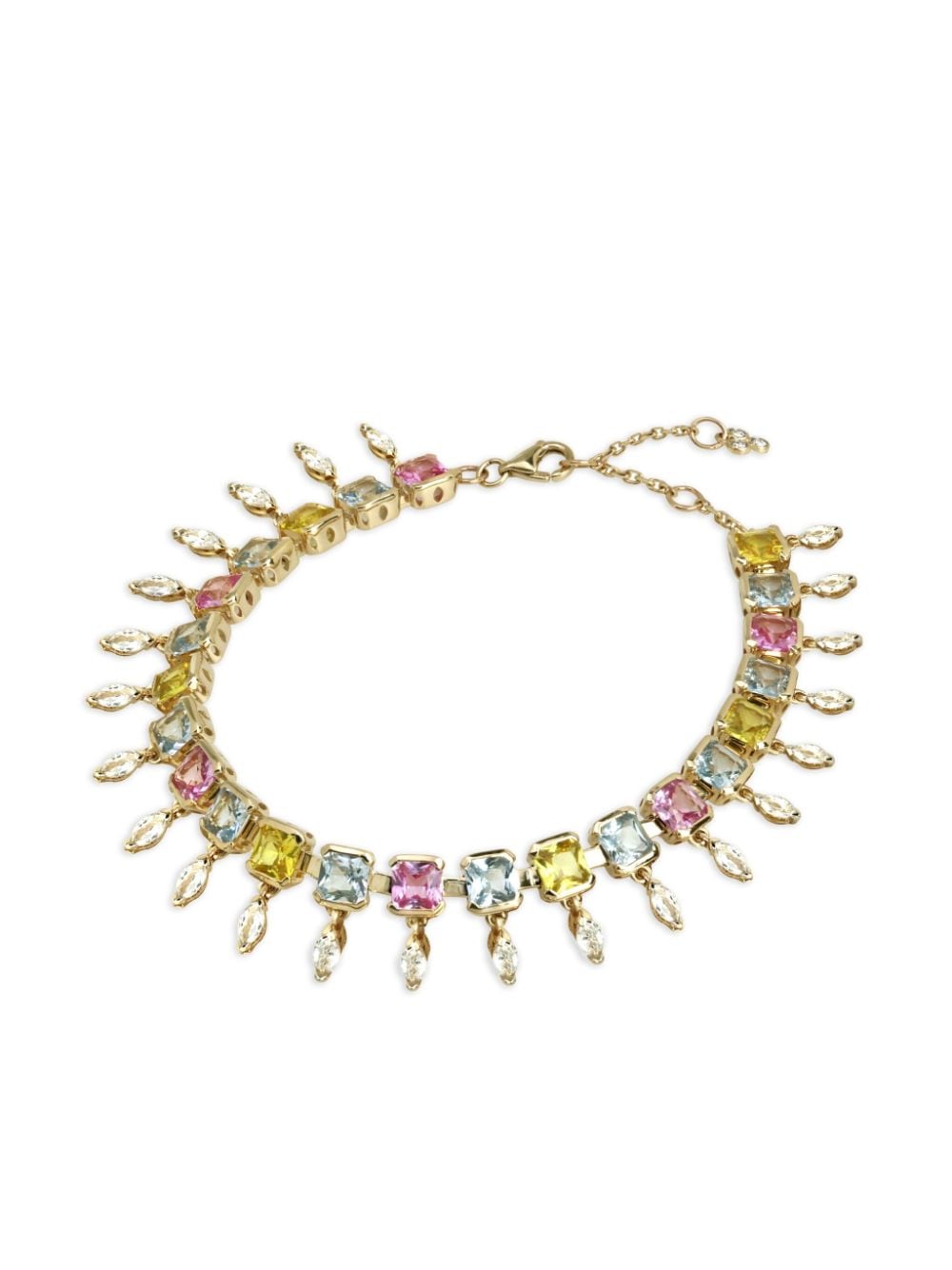 Lark & Berry 14kt yellow gold Ful Blossom sapphire and diamond bracelet von Lark & Berry