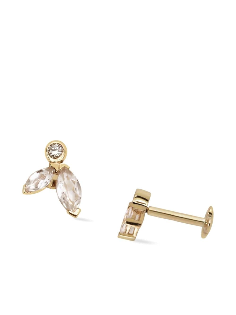 Lark & Berry 14kt yellow gold Veto diamond and sapphire earring von Lark & Berry