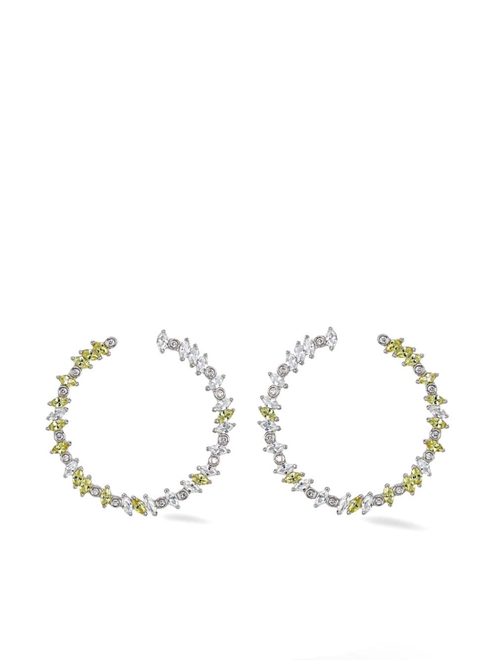 Lark & Berry sterling silver Rainbow Veto Daisy sapphire and diamond hoop earrings von Lark & Berry