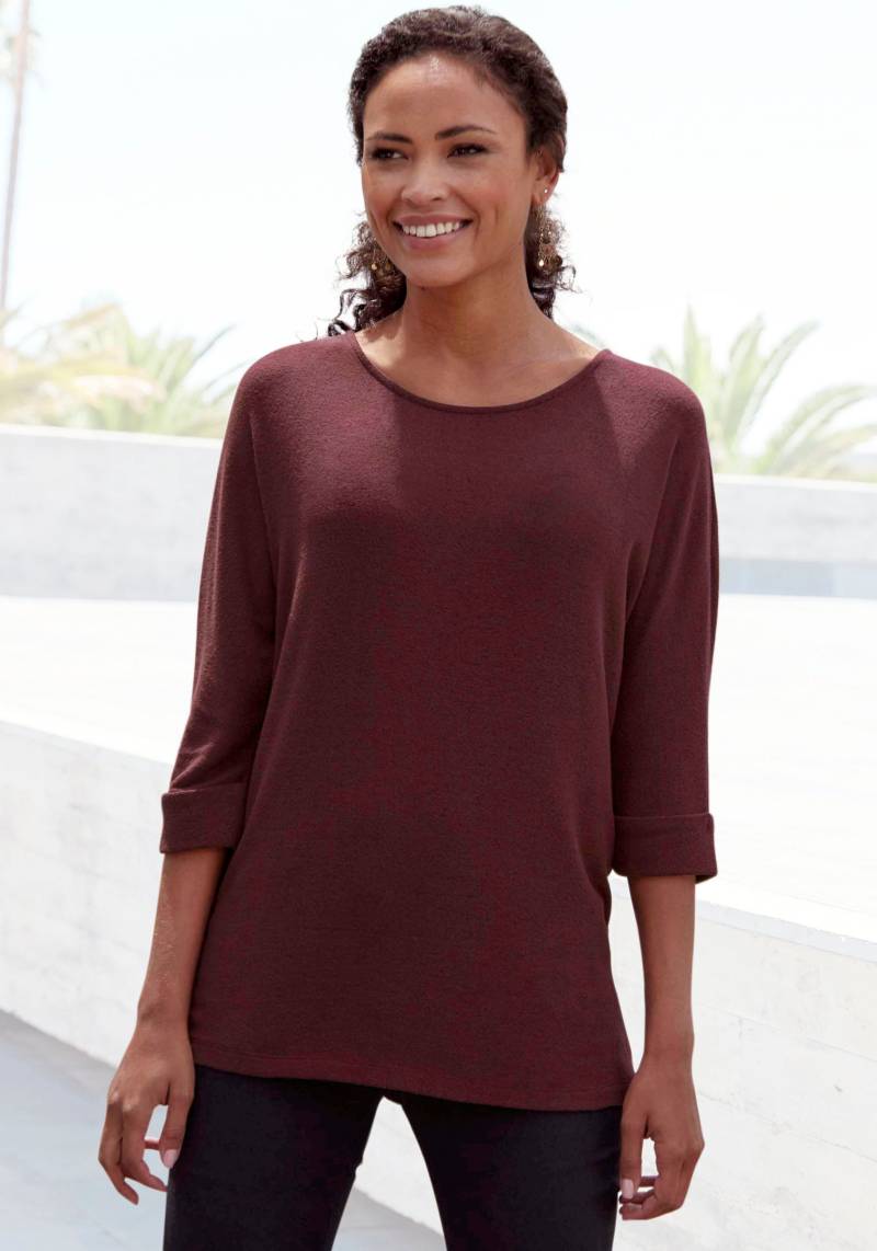 LASCANA 3/4-Arm-Shirt, (1 tlg.), mit modischem Ärmel-Aufschlag von Lascana