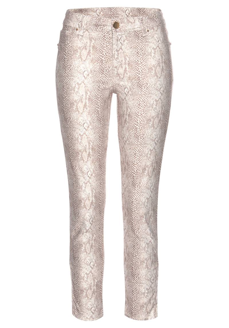 LASCANA 7/8-Jeggings, mit Animalprint, Stretch-Denim, Slim-Fit-Form, Damenhose von Lascana