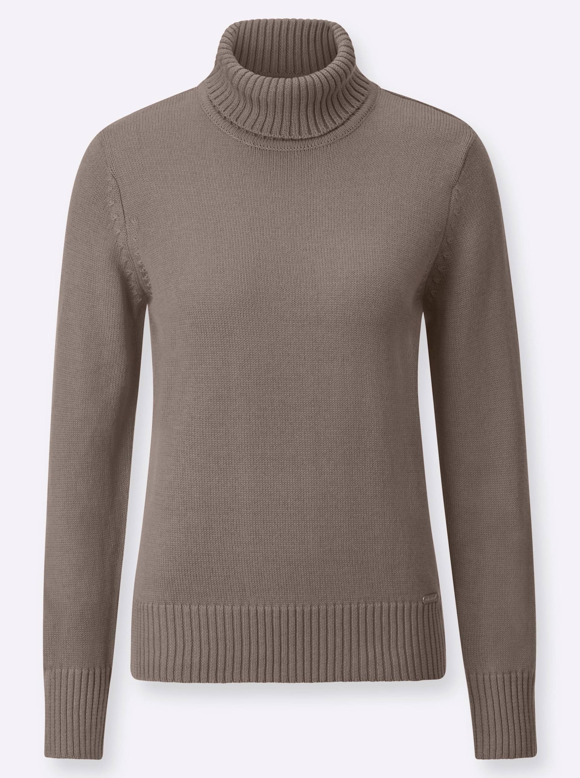 Rollkragenpullover in taupe-meliert von heine