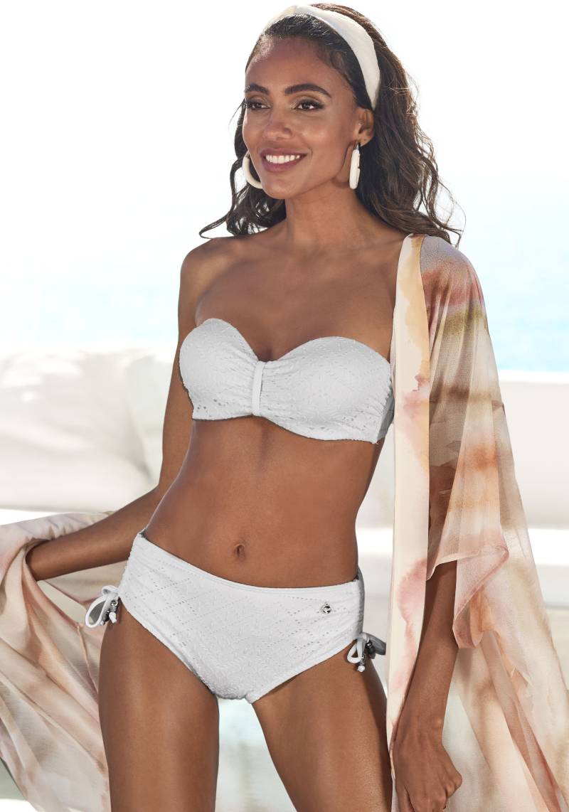 LASCANA Bügel-Bandeau-Bikini-Top »Omara«, mit Lochstickerei von Lascana