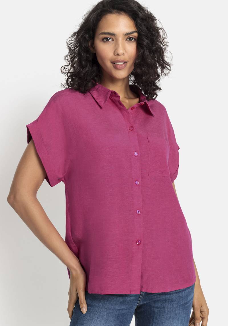 LASCANA Hemdbluse, aus Leinenmix mit Knopfleiste, Kurzarmbluse, Leinenbluse von Lascana