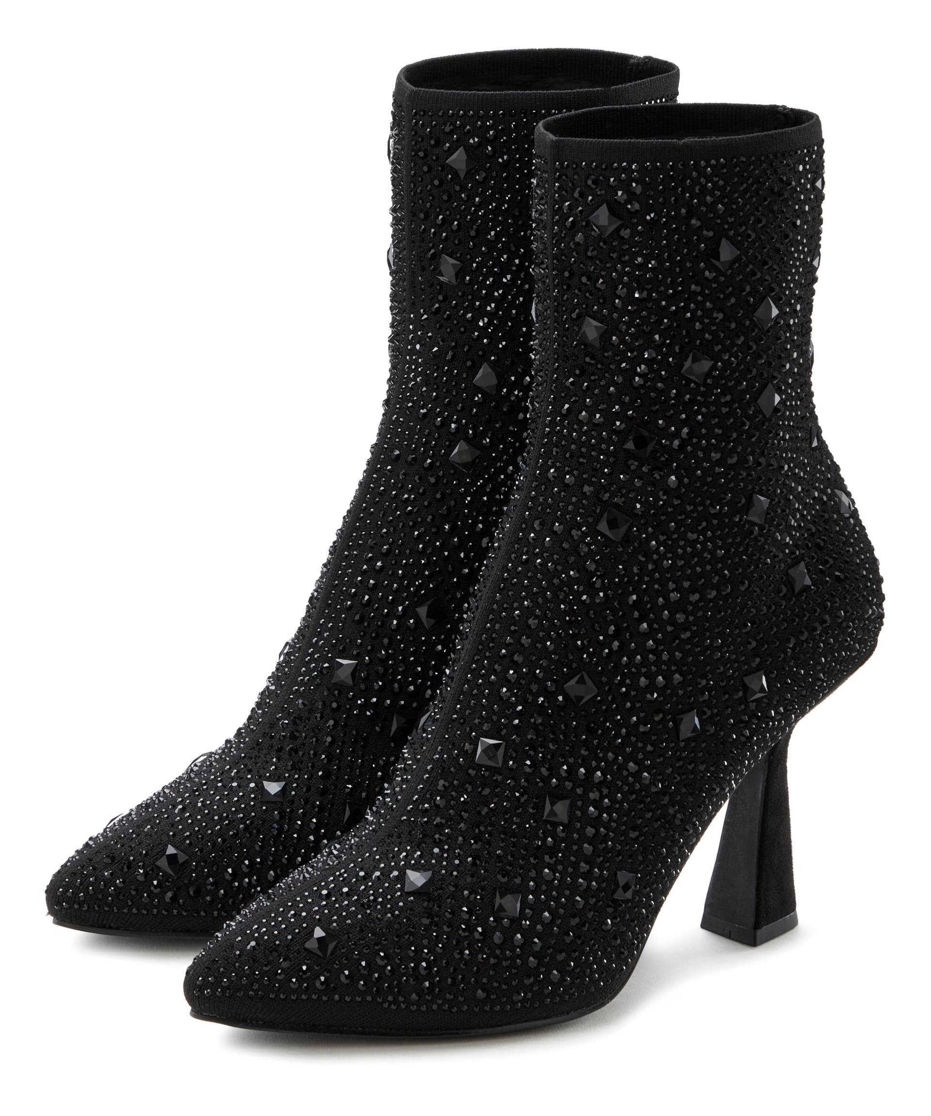 LASCANA High-Heel-Stiefelette »Sock Boot,«, Schlupf-Stiefel, Ankle Boots, elastisches Material, Schmucksteinchen LASCANA High-Heel-Stiefelette »Sock Boot,«, Schlupf-Stiefel, Ankle Boots, elastisches Material, Schmucksteinchen von Lascana
