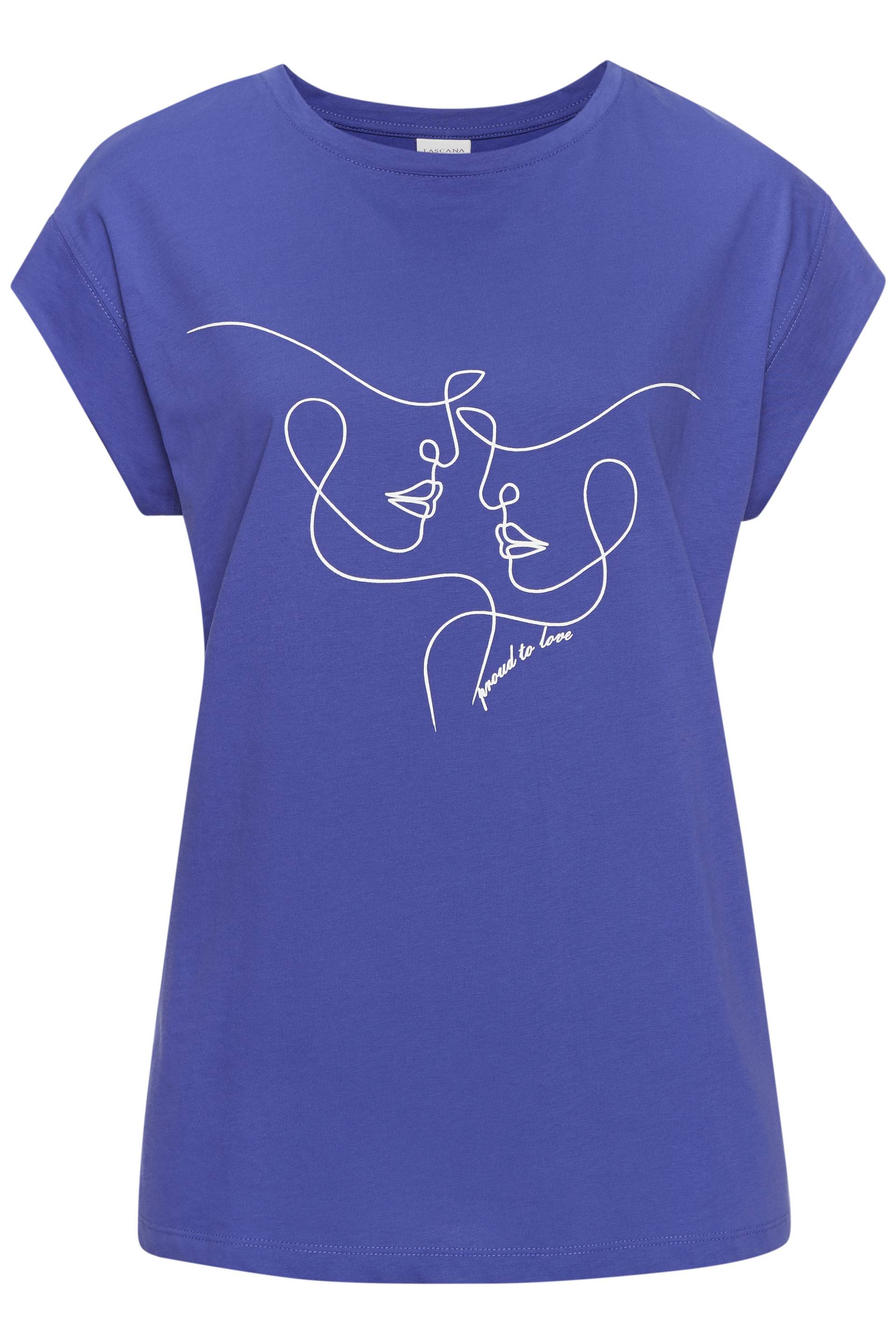 LASCANA Kurzarmshirt, mit Frontdruck, T-Shirt aus Baumwolle, Printshirt, Basic LASCANA Kurzarmshirt, mit Frontdruck, T-Shirt aus Baumwolle, Printshirt, Basic von Lascana