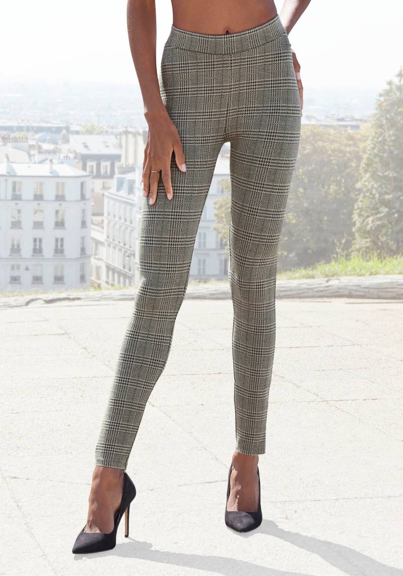 LASCANA Leggings, mit klassischem Karomuster, Gesässtaschen, elegant, schmale Passform von Lascana