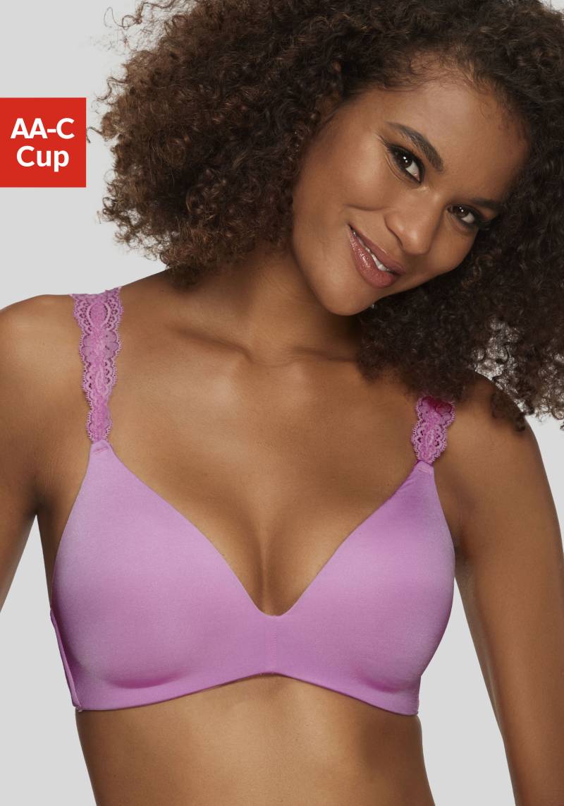 LASCANA Push-up-BH, ohne Bügel mit wunderschönen Spitzenträgern, Dessous von Lascana