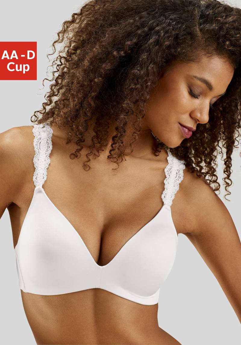 LASCANA Push-up-BH, ohne Bügel mit wunderschönen Spitzenträgern, Dessous von Lascana