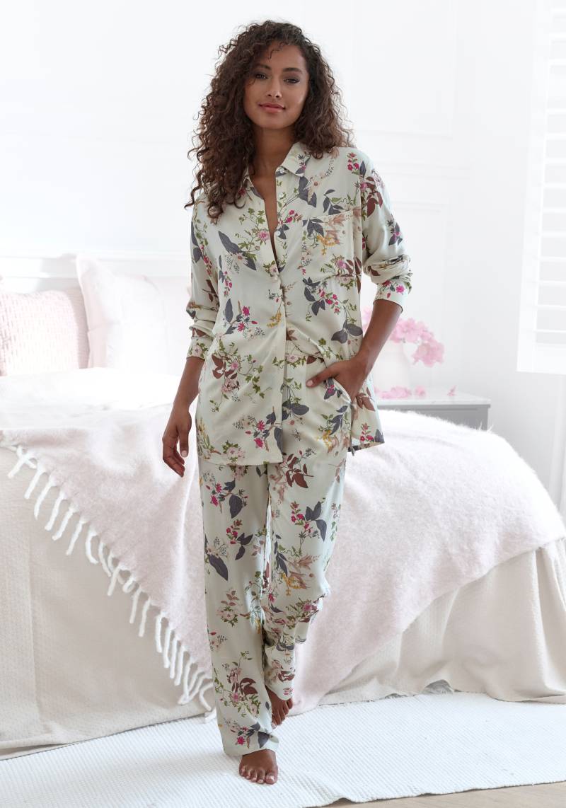 LASCANA Pyjama, (2 tlg.), im klassischen Stil von Lascana