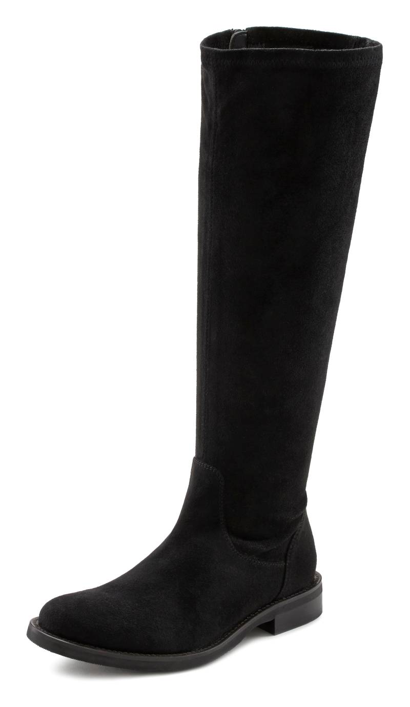 LASCANA Reissverschlussstiefel, Zipper Boots, lange Stiefelette mit Langschaft aus stretch Material von Lascana