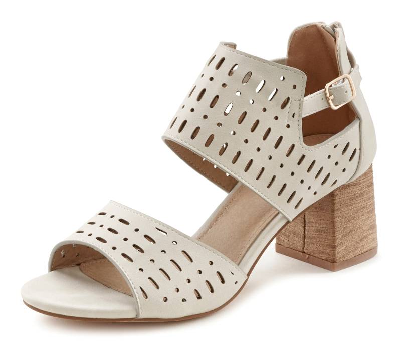 LASCANA Schaftsandalette »Sommerschuh«, Sommerschuh mit Blockabsatz und Cut-Outs VEGAN von Lascana