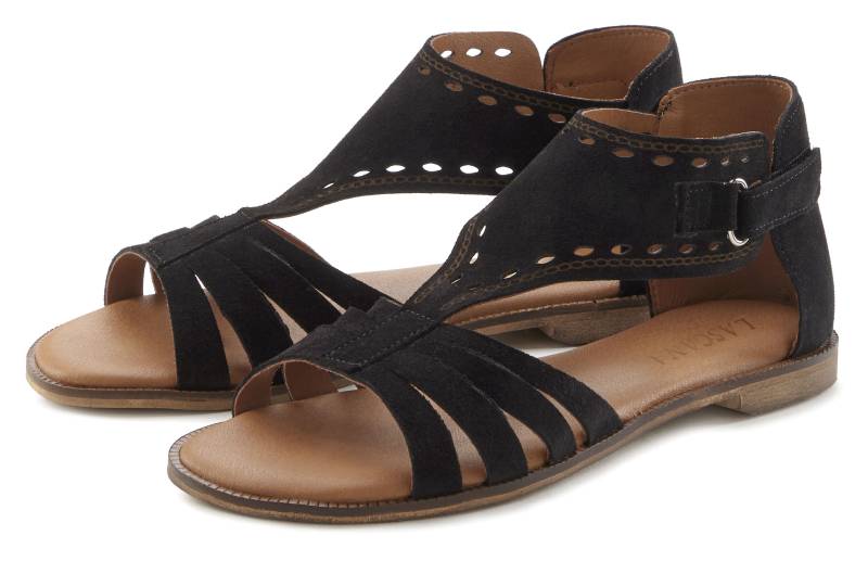 LASCANA Sandale »Sommerschuh«, Sandalette, Sommerschuh aus hochwertigem Leder mit kleinen Cut-Outs von Lascana