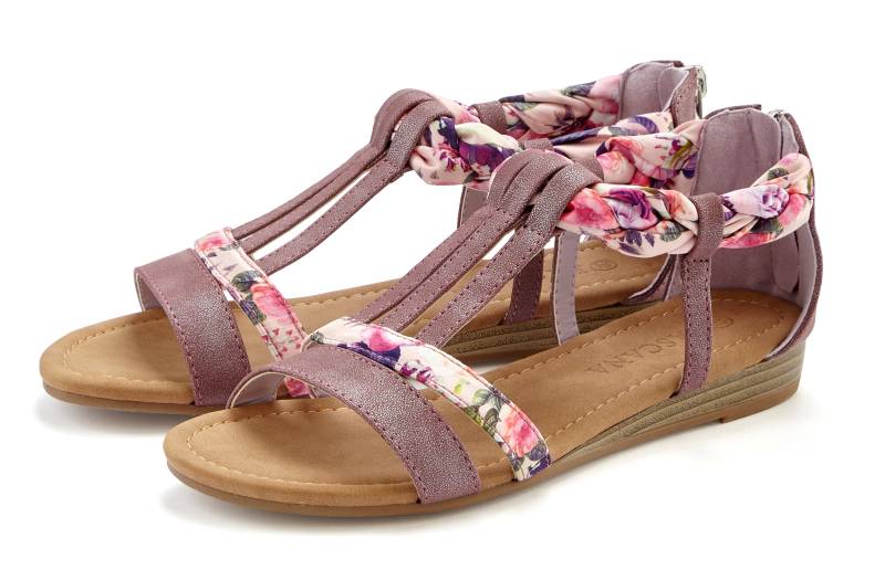LASCANA Sandale »Sommerschuh«, Sandalette, Sommerschuh mit Verzierung und kleinem Keilabsatz VEGAN von Lascana
