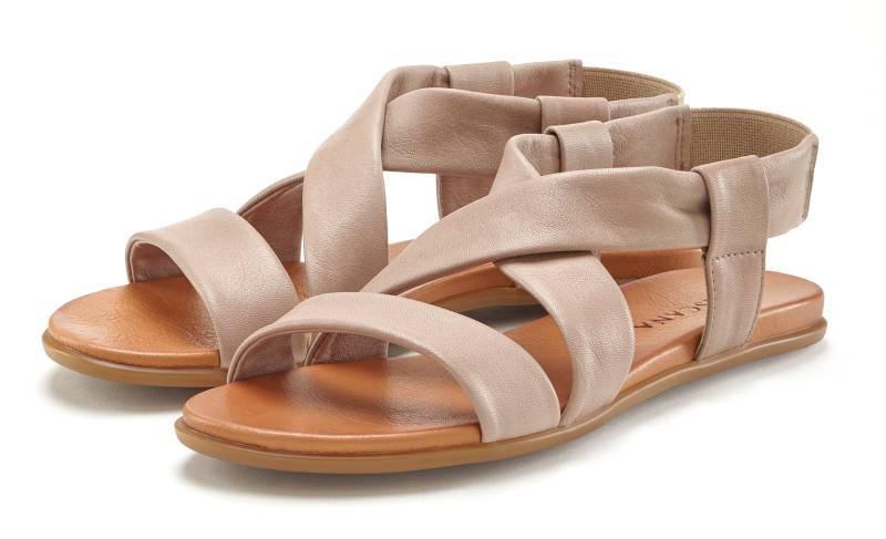 LASCANA Sandale »Sommerschuh«, aus Leder mit raffinierten Riemchen, Sandalette, Sommerschuh von Lascana