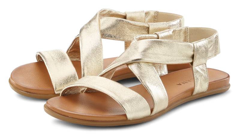 LASCANA Sandale »Sommerschuh«, aus Leder mit raffinierten Riemchen, Sandalette, Sommerschuh von Lascana