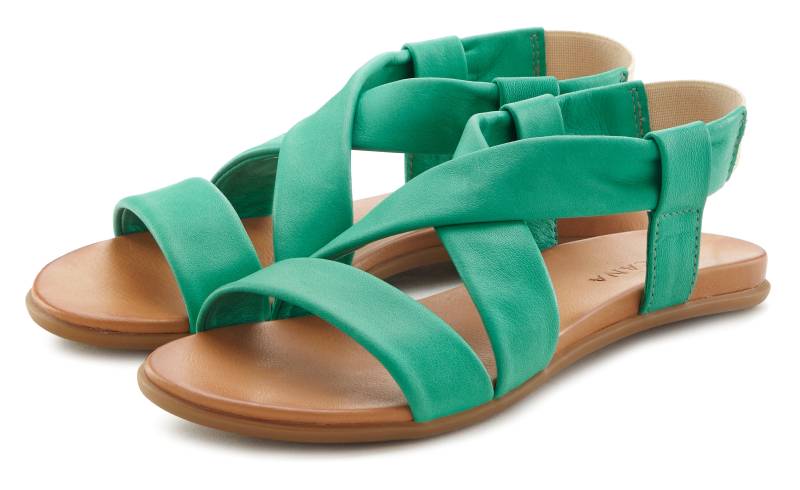 LASCANA Sandale »Sommerschuh«, aus Leder mit raffinierten Riemchen, Sandalette, Sommerschuh von Lascana
