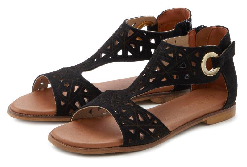 LASCANA Sandale »Sommerschuh«, Sandalette, Sommerschuh aus hochwertigem Leder mit Cut-Outs von Lascana