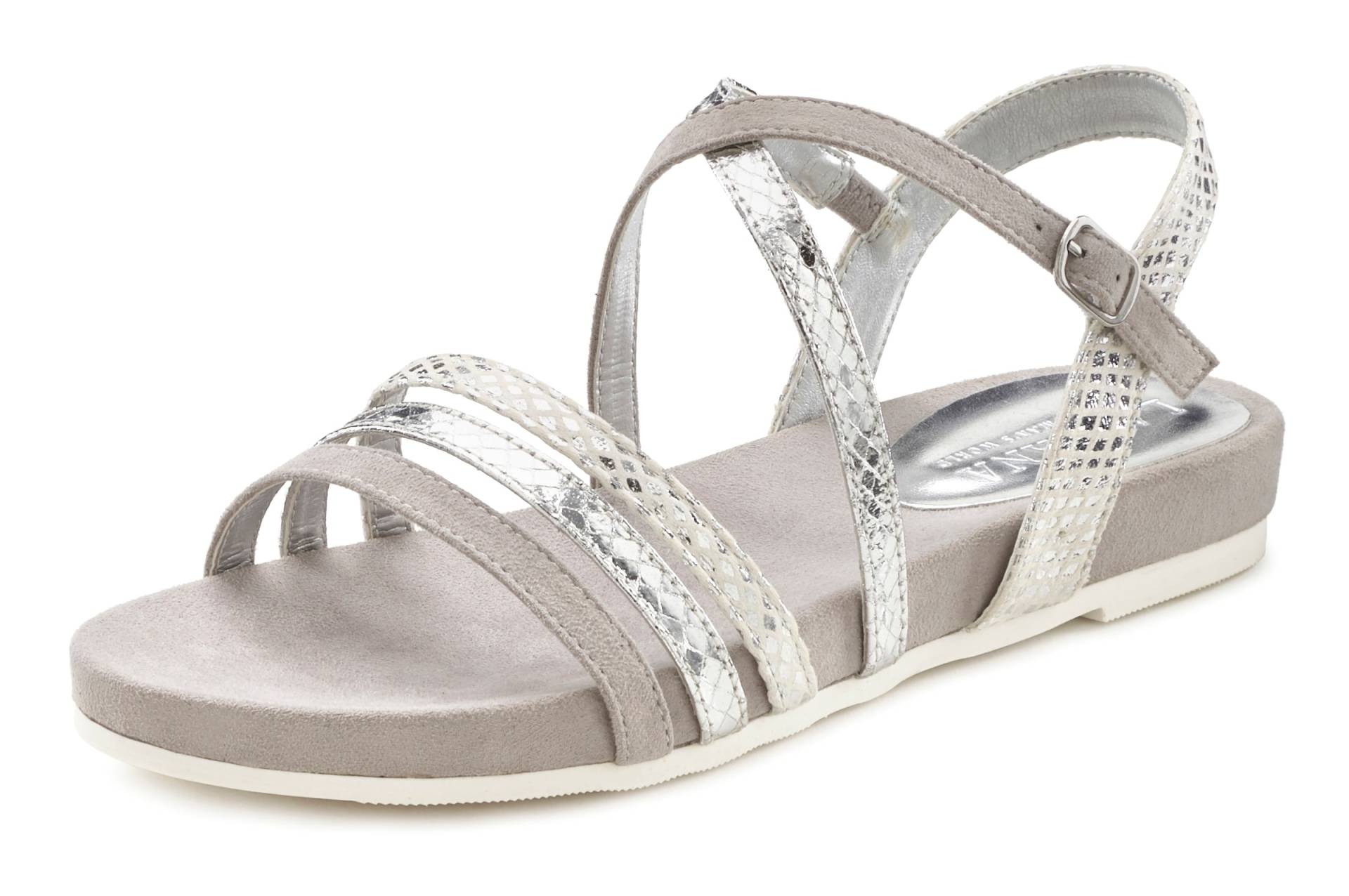 LASCANA Sandale, Sandalette, Sommerschuh mit Metallic-Optik VEGAN von Lascana