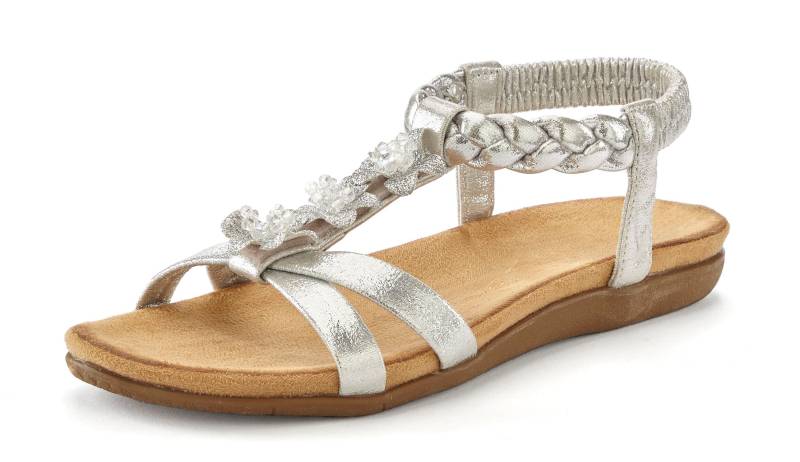 LASCANA Sandale »Sommerschuh«, Sandalette, Sommerschuh mit Schmucksteinchen und elastischem Riemchen von Lascana