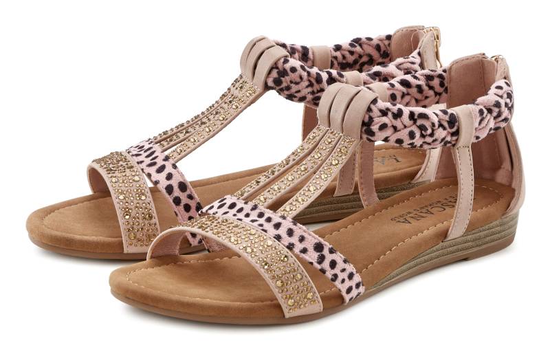 LASCANA Sandale »Sommerschuh«, Sandalette, Sommerschuh mit Verzierung und kleinem Keilabsatz VEGAN von Lascana