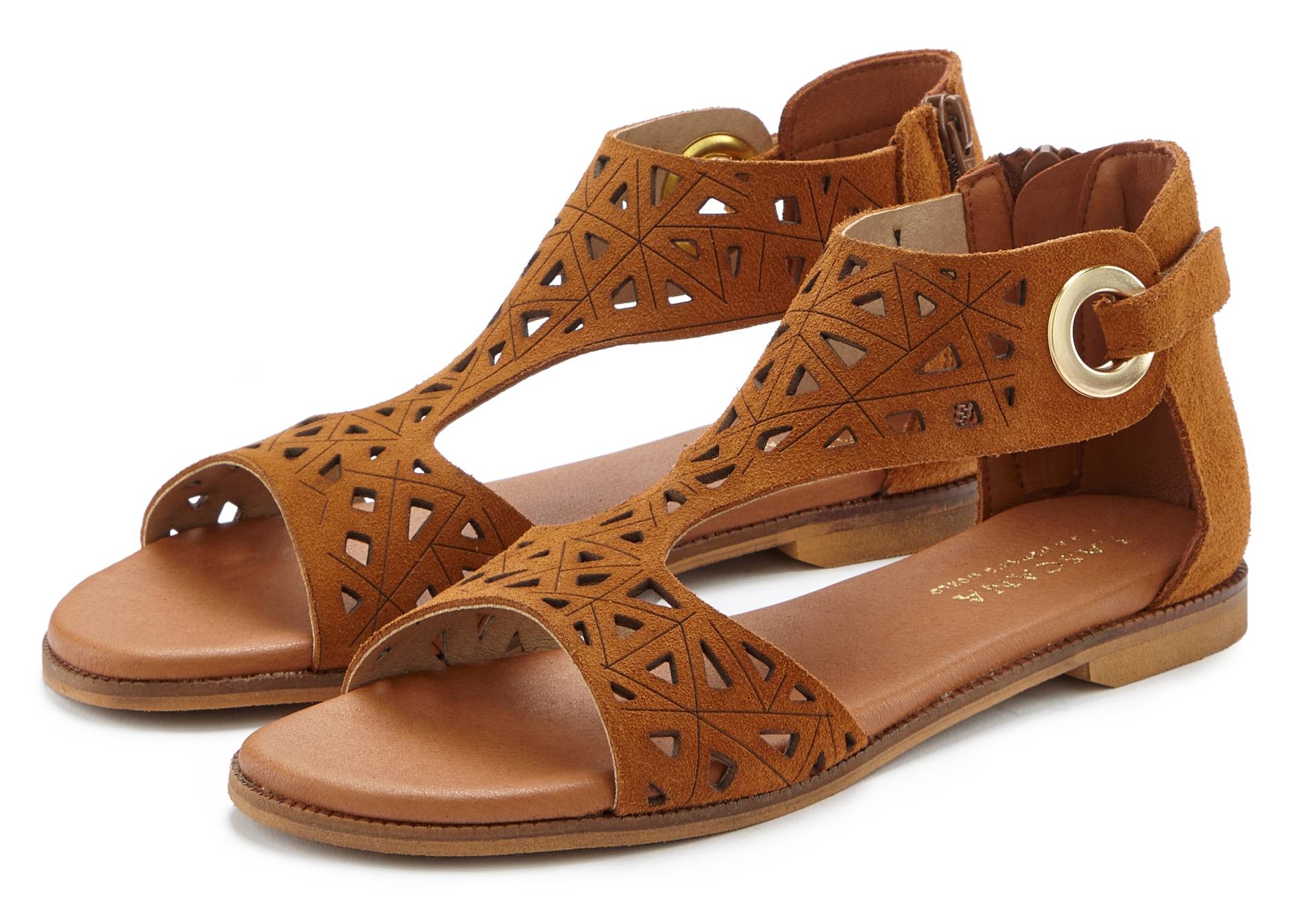 LASCANA Sandale, Sandalette, Sommerschuh aus hochwertigem Leder mit Cut-Outs von Lascana