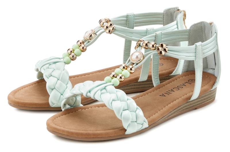 LASCANA Sandale »Sommerschuh«, Sandalette, Sommerschuh mit raffiniertem Riemchen VEGAN von Lascana