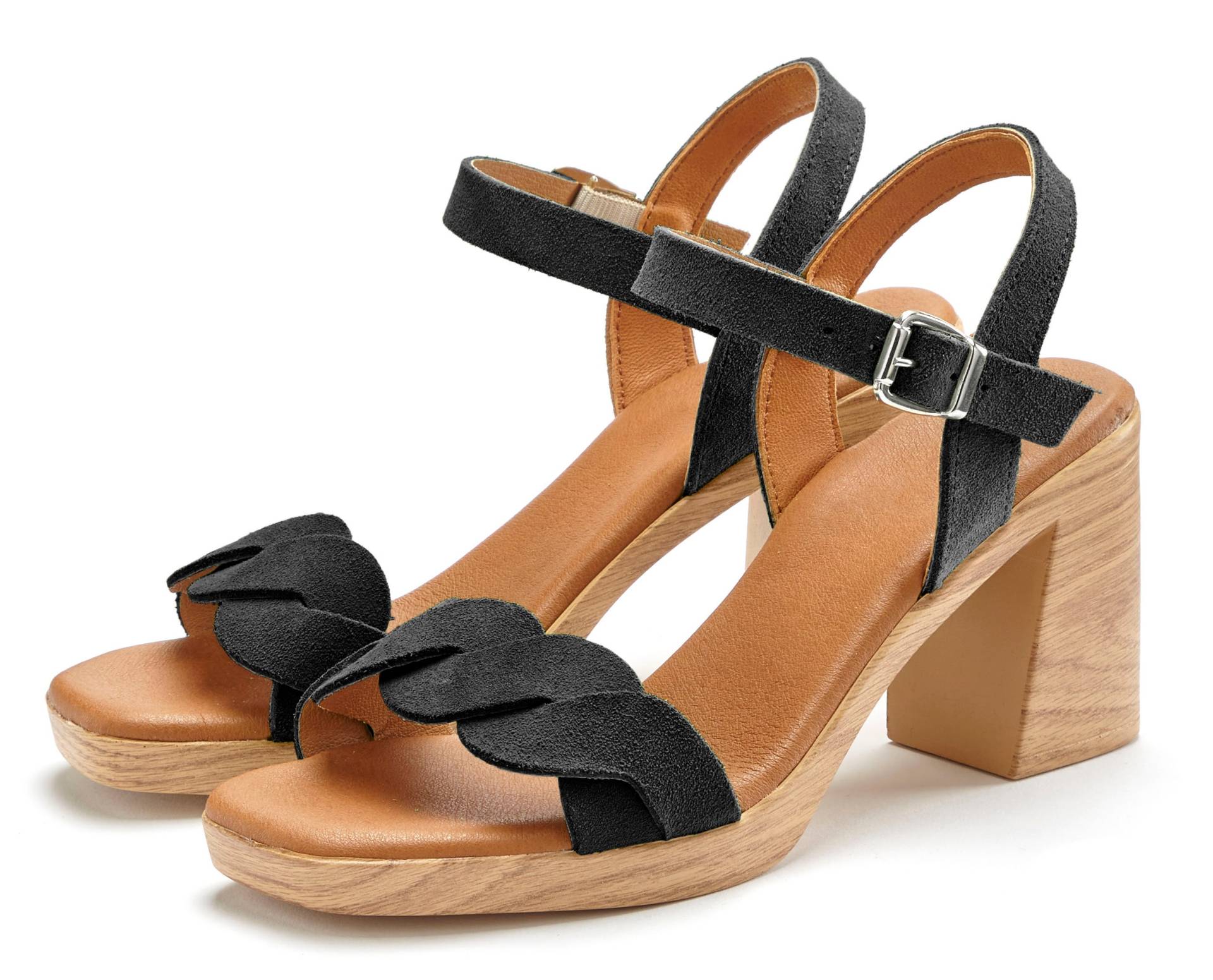 LASCANA Sandalette, aus weichem Leder mit Blockabsatz von Lascana