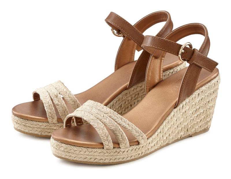 LASCANA Sandalette »Sommerschuh«, Sandale, Sommerschuh mit Keilabsatz in Bast-Optik VEGAN von Lascana
