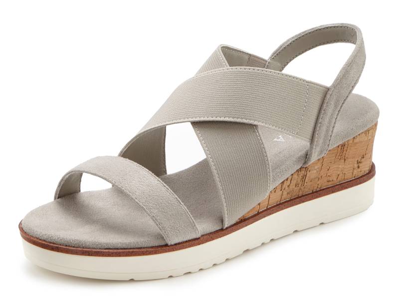 LASCANA Sandalette »Sommerschuh«, Sandale, Sommerschuh mit Keilabsatz und elastischen Riemen VEGAN von Lascana