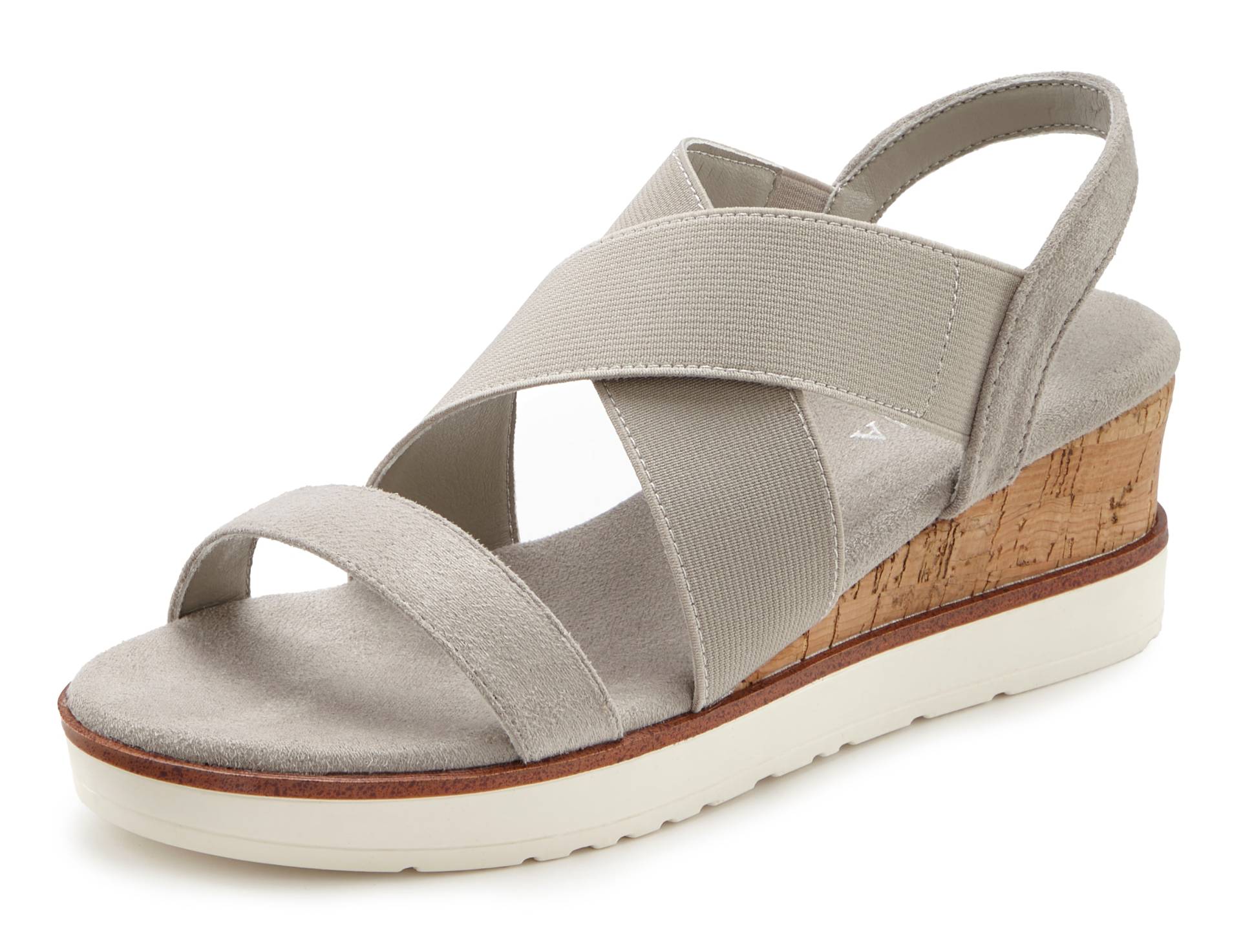 LASCANA Sandalette »Sommerschuh«, Sandale, Sommerschuh mit Keilabsatz und elastischen Riemen VEGAN LASCANA Sandalette »Sommerschuh«, Sandale, Sommerschuh mit Keilabsatz und elastischen Riemen VEGAN von Lascana