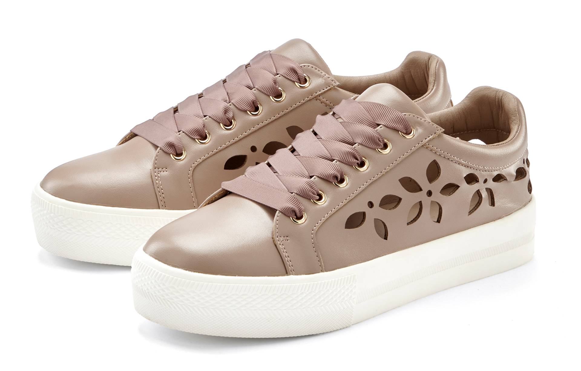 LASCANA Sneaker, mit kleinen Cut-Outs, Schnürhalbschuhe, Freizeitschuhe VEGAN LASCANA Sneaker, mit kleinen Cut-Outs, Schnürhalbschuhe, Freizeitschuhe VEGAN von Lascana