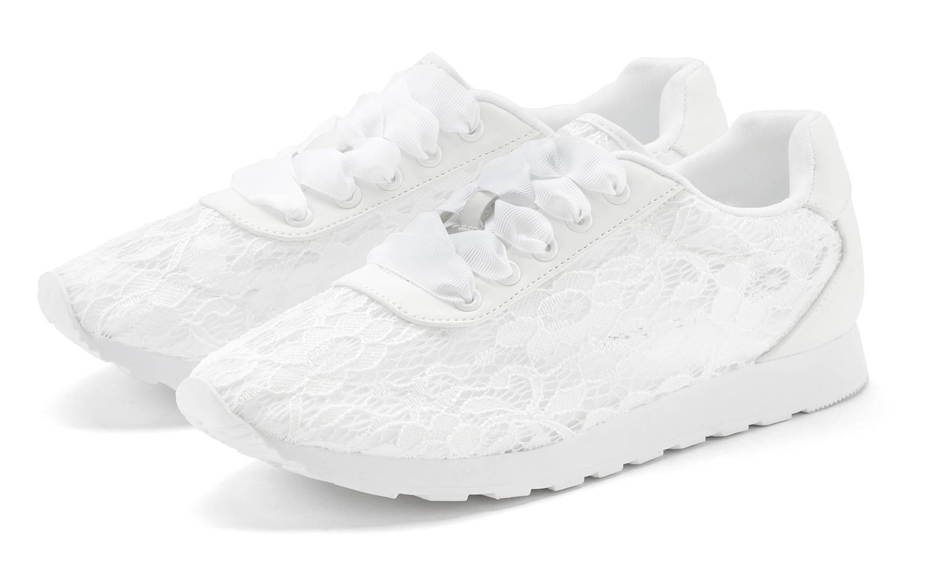 LASCANA Sneaker »Freizeitschuh, Schnürschuh,«, mit modischer Spitze VEGAN von Lascana