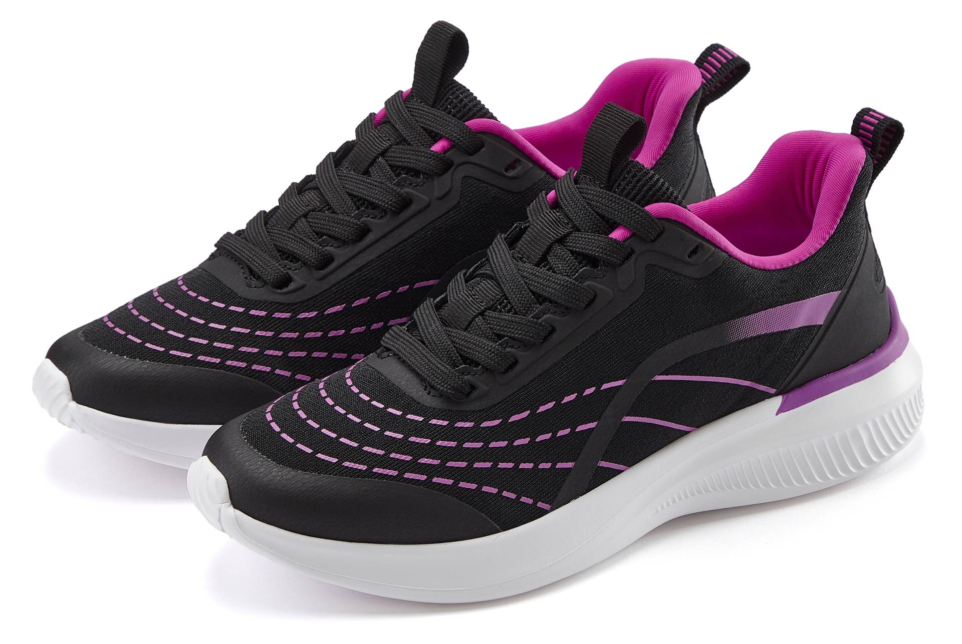 LASCANA Sneaker »Halbschuh, Schnürschuh, Freizeitschuh«, aus Textil mit Farbakzenten von Lascana