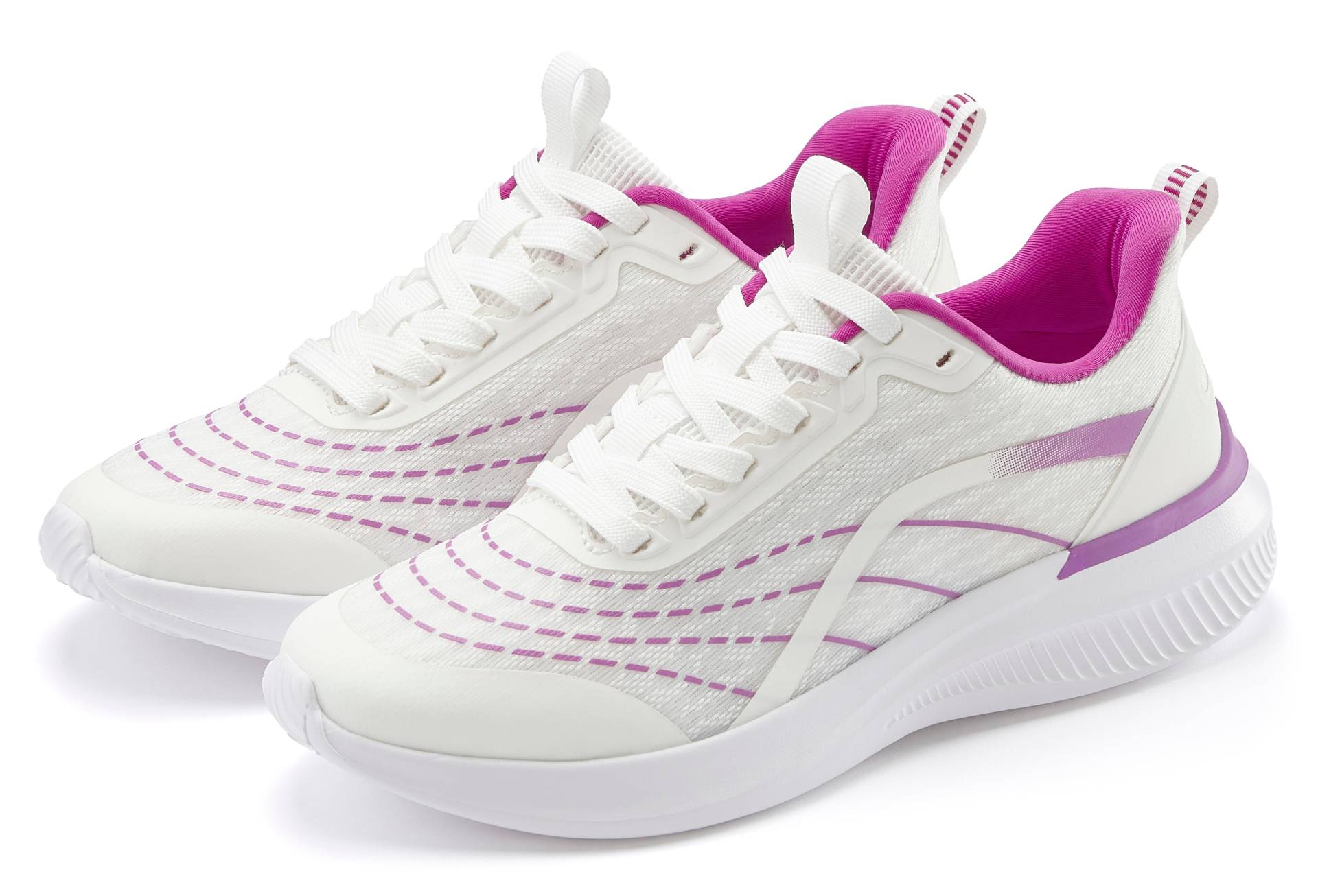 LASCANA Sneaker »Halbschuh, Schnürschuh, Freizeitschuh«, aus Textil mit Farbakzenten von Lascana