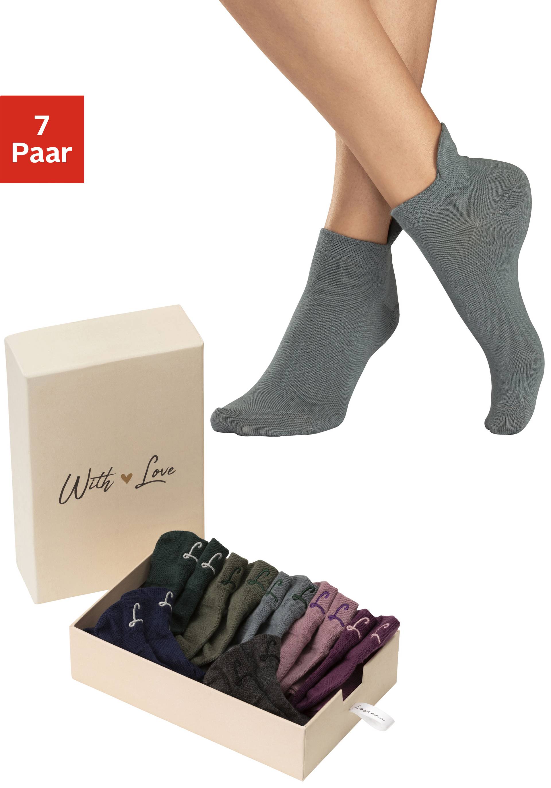 LASCANA Sneakersocken, (Set, 7 Paar, Box) von Lascana