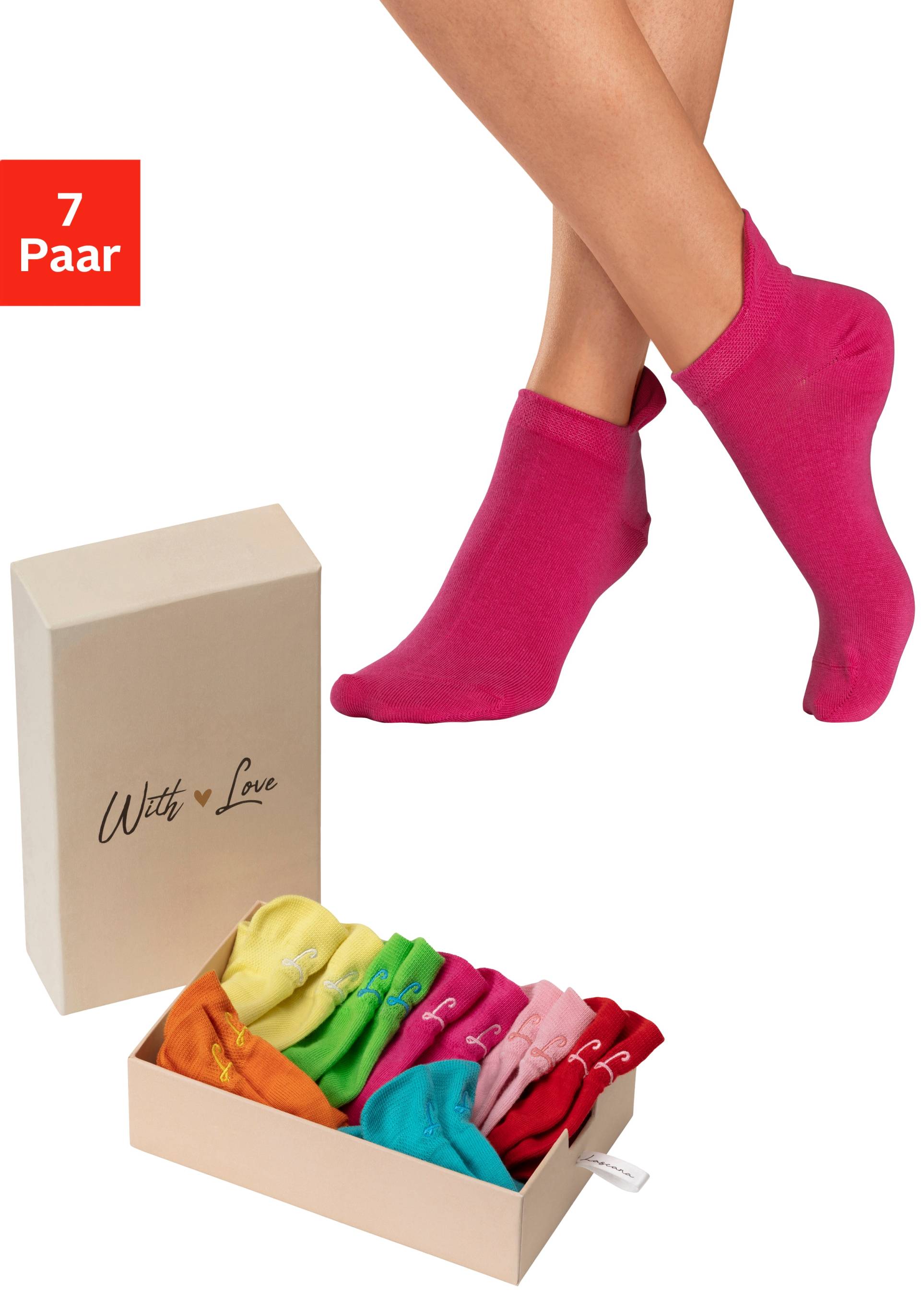 LASCANA Sneakersocken, (Set, 7 Paar, Box) von Lascana