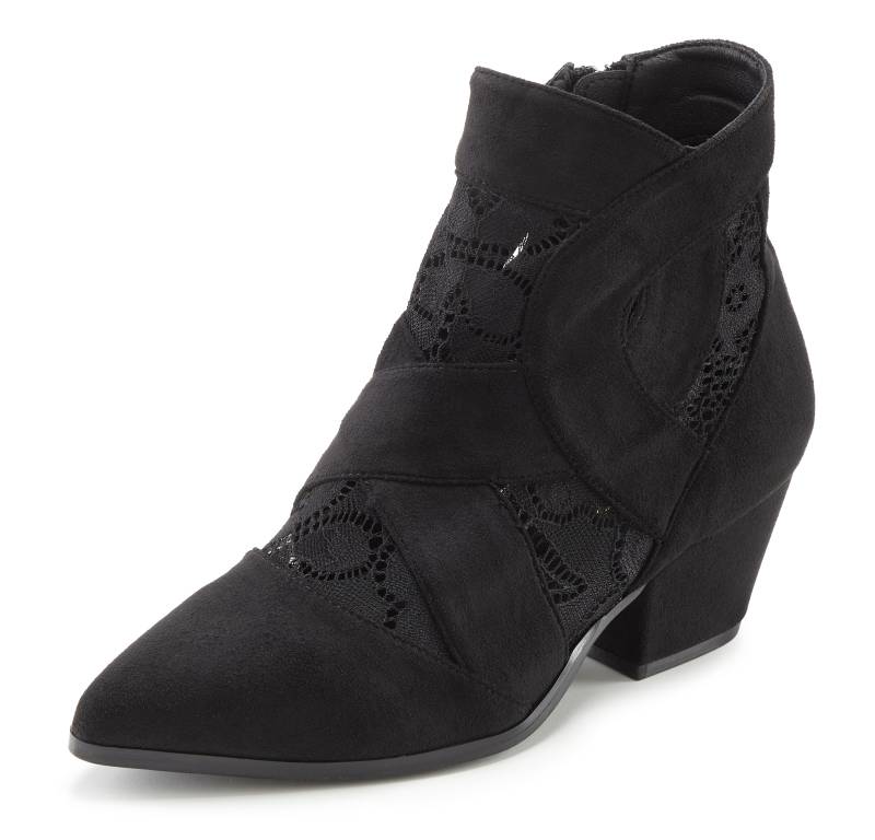 LASCANA Stiefelette, mit Spitze & bequemen Blockabsatz, Cowboy Boots, Westernstiefel von Lascana