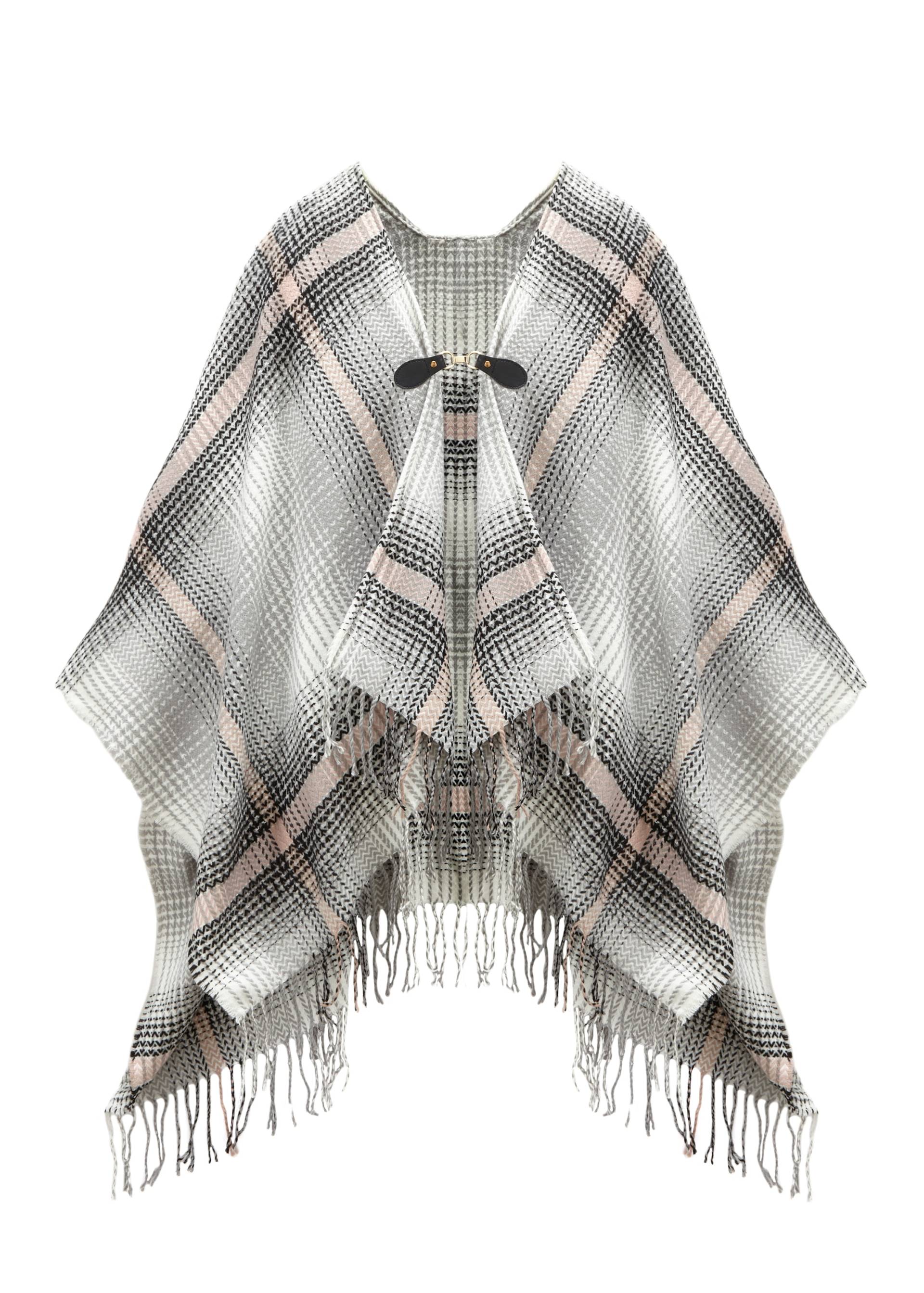 LASCANA Strickponcho »Cape«, modisches Karo Muster & Schnalle, Karotuch, Poncho, Schal, VEGAN LASCANA Strickponcho »Cape«, modisches Karo Muster & Schnalle, Karotuch, Poncho, Schal, VEGAN von Lascana
