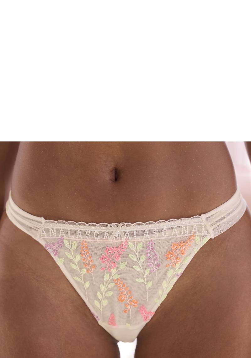 LASCANA String, aus Mesh mit zarter, glänzender Blumenstickerei von Lascana