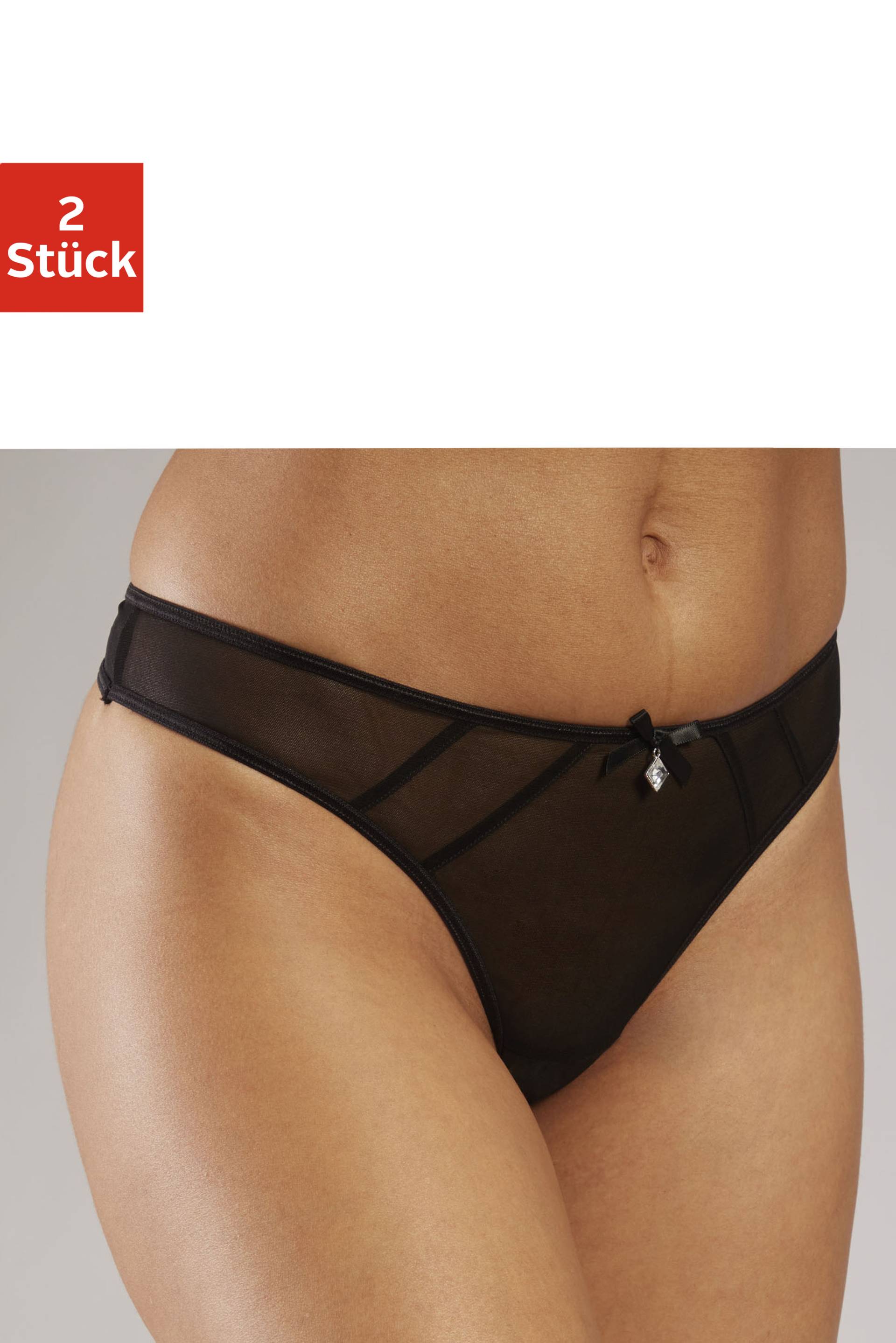 LASCANA String-Ouvert, (Packung, 2 St., 2 Stück), aus leicht transparentem Netzmaterial von Lascana