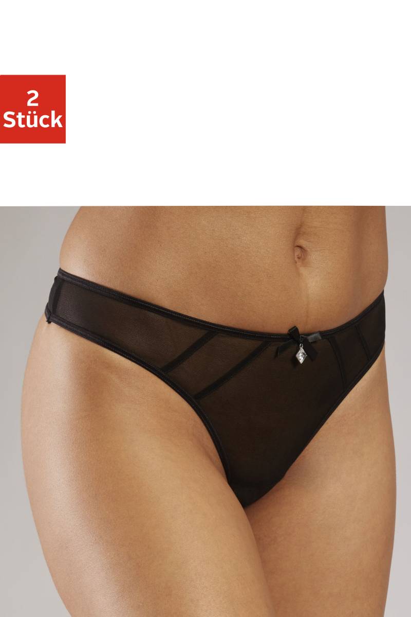 LASCANA String-Ouvert, (Packung, 2 St., 2 Stück), aus leicht transparentem Netzmaterial von Lascana