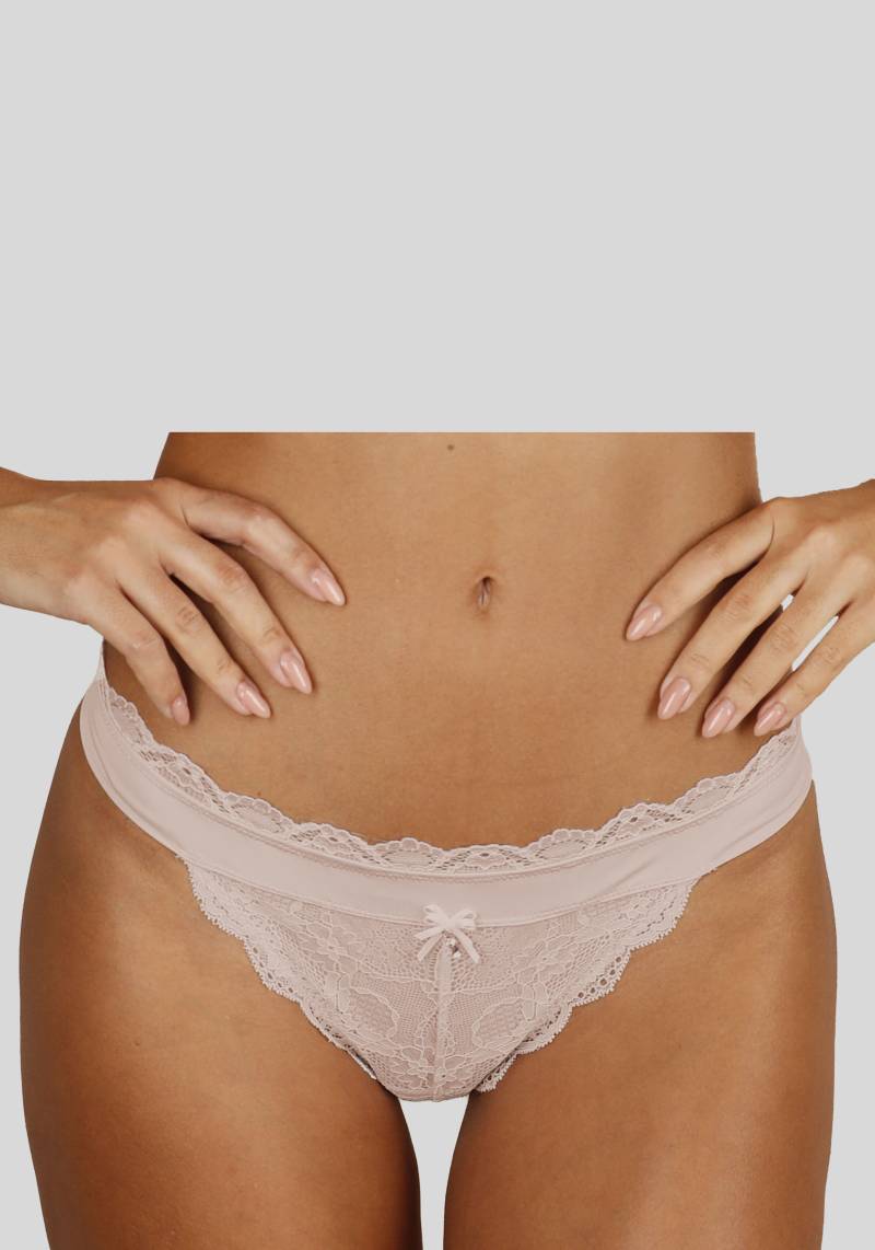 LASCANA String »Premium Dessous«, aus zarter Spitze mit feiner Zierschleife und Accessoire von Lascana