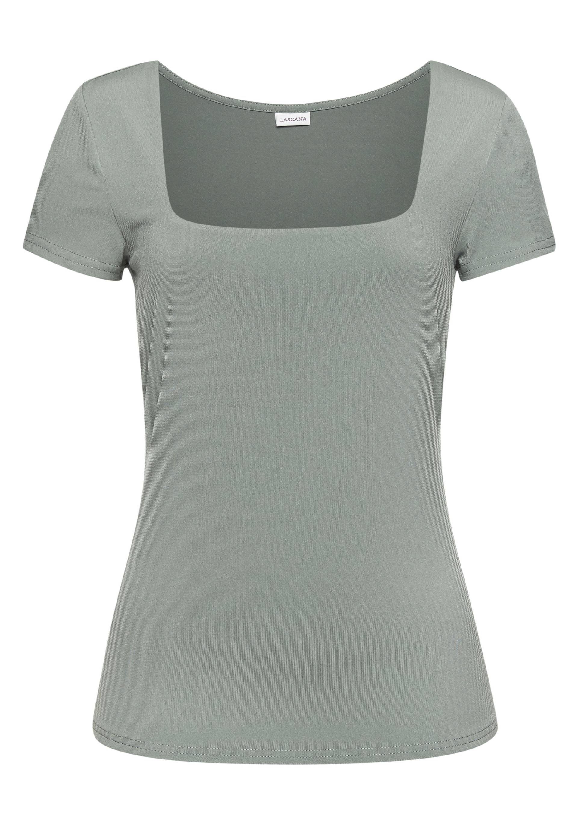 LASCANA T-Shirt, aus bügelfreiem Material, elegantes Kurzarmshirt, doppellagig LASCANA T-Shirt, aus bügelfreiem Material, elegantes Kurzarmshirt, doppellagig von Lascana