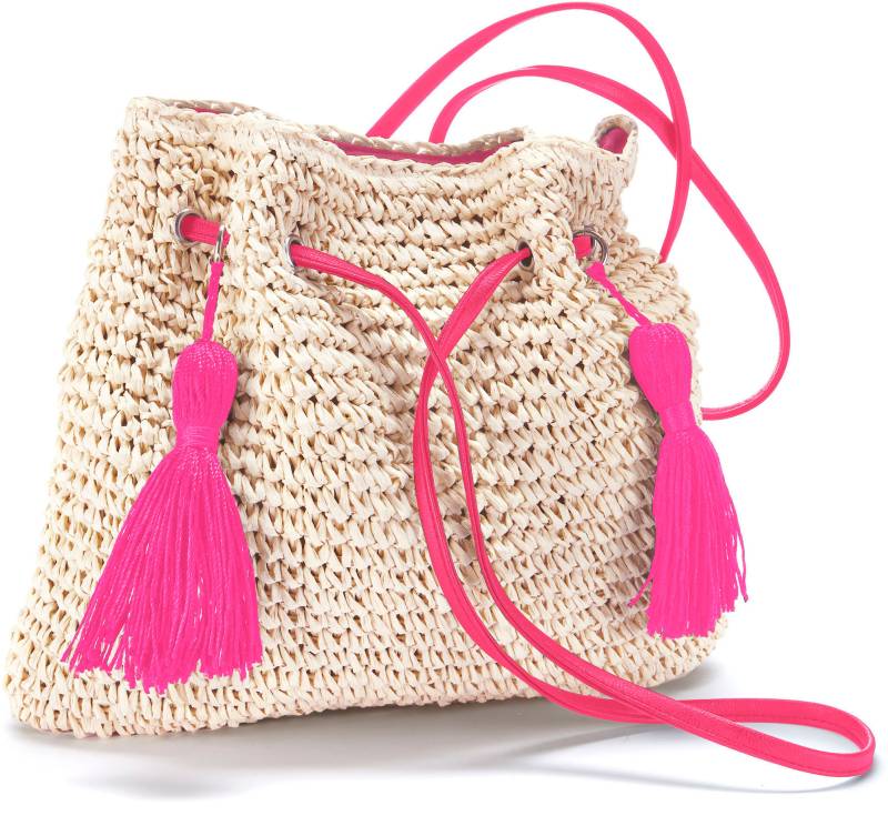 LASCANA Umhängetasche »Strandtasche«, aus Papierstroh, Handtasche, Schultertasche VEGAN von Lascana