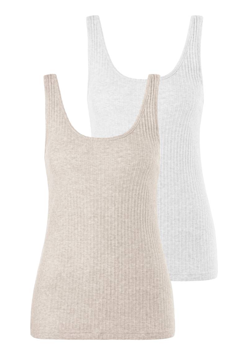 LASCANA Unterhemd, (Packung, 2 St., 2er-Pack), aus modischer Ripp-Qualität, Tanktop, Unterziehshirt von Lascana