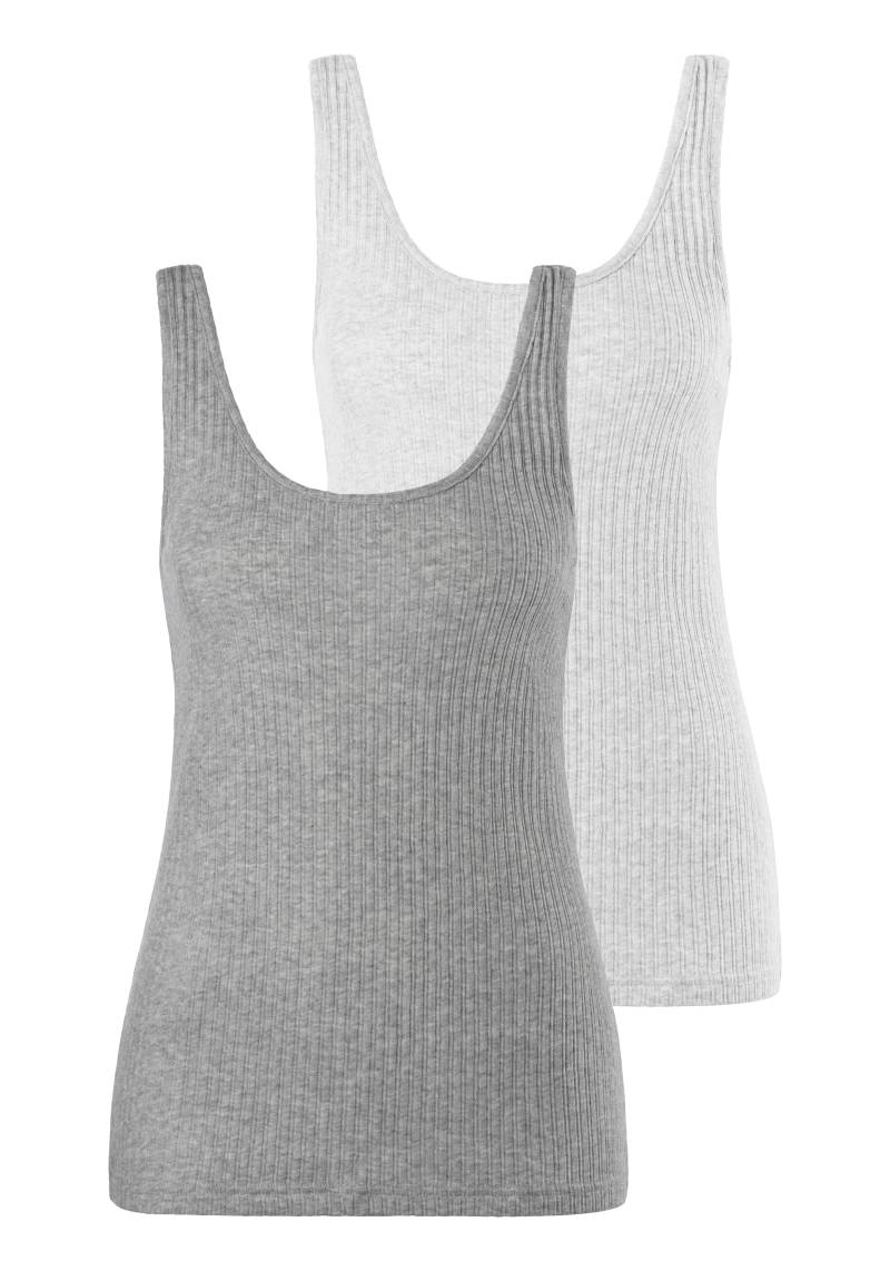 LASCANA Unterhemd, (Packung, 2 St., 2er-Pack), aus modischer Ripp-Qualität, Tanktop, Unterziehshirt von Lascana